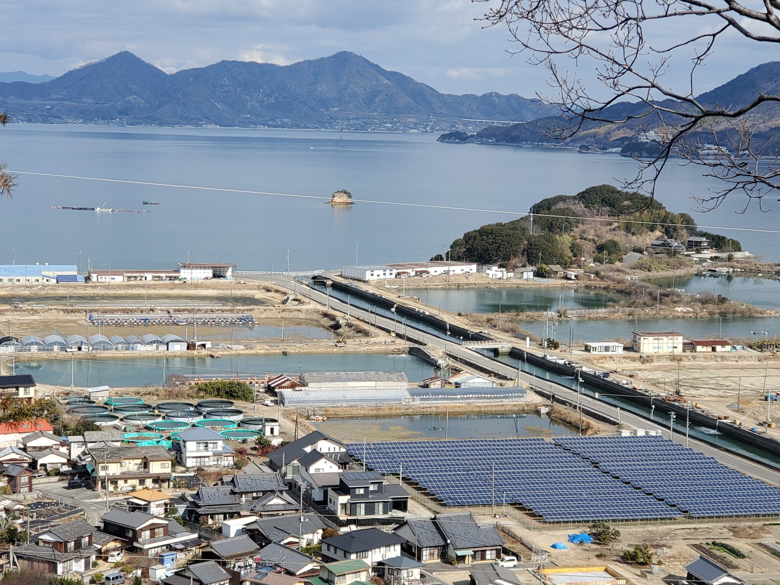 現在の伯方島瀬戸浜（一部は養殖場）